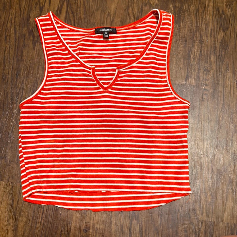 Striped cropped tank top